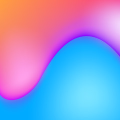 Lava lamp inspired abstract trendy background. Colorful realistic waves. Vector illustration. Design template.