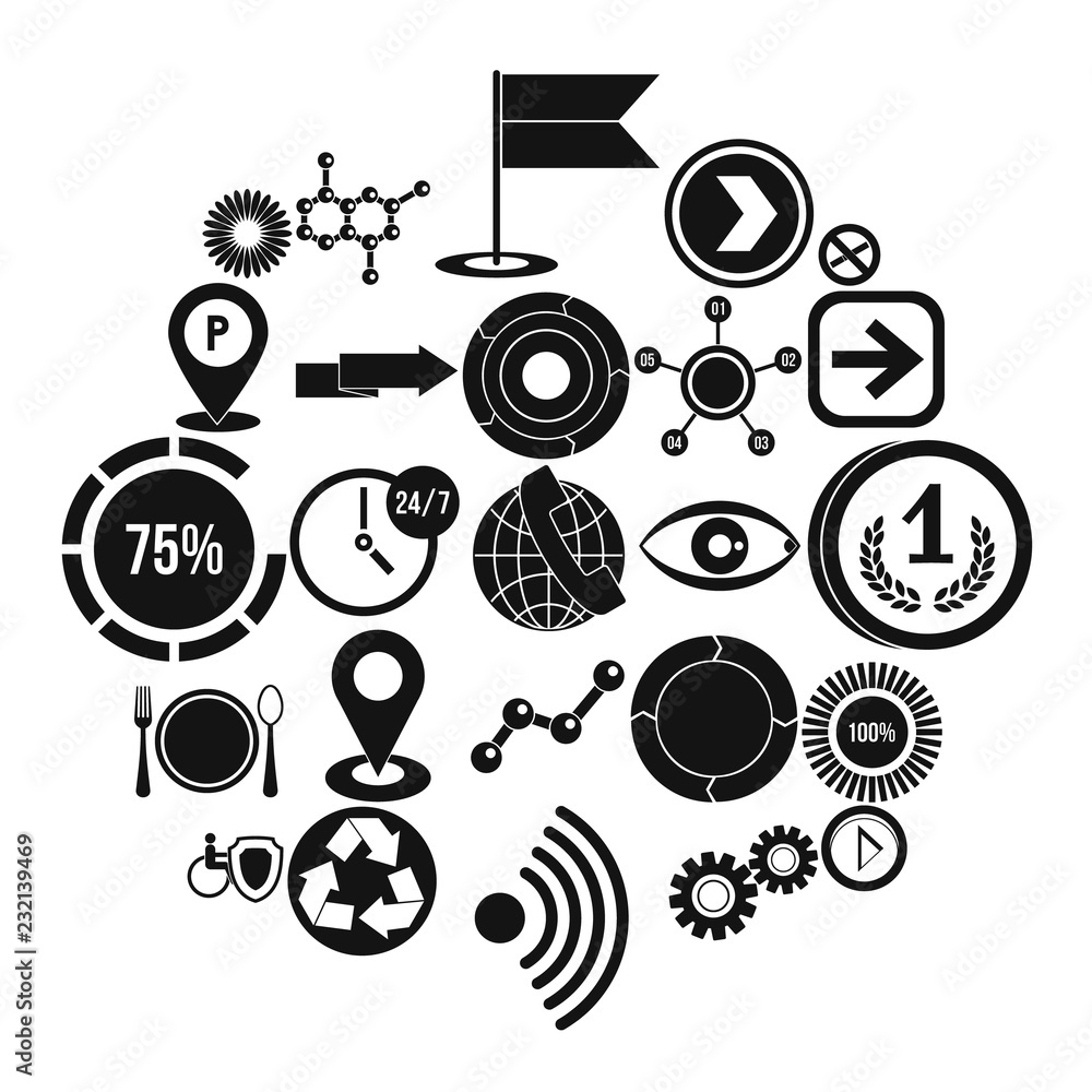 Poster indicator icons set. simple set of 25 indicator vector icons for web isolated on white background
