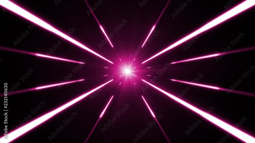 Poster hyperspace background with shining starburst/ animation of a colorful abstract hyperspace shining st