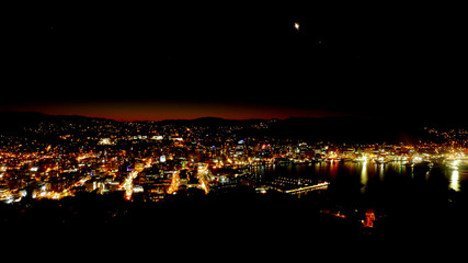 Naklejka premium Wellington at Night in New Zealand