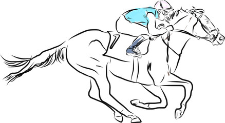 horse jumping obstacles during equestrian