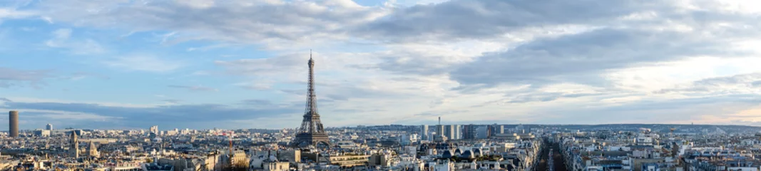 Afwasbaar Fotobehang Parijs Uitzicht richting Eiffeltoren in Parijs