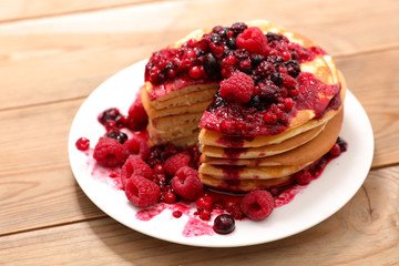 pancake with berry fruit