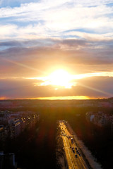 Naklejka na ściany i meble Sunset in Paris