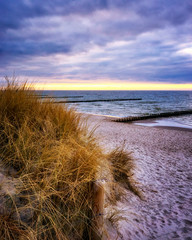 Beach in Ahrenshoop in Mecklenburg-Western Pomerania on the peninsula Fischland-Darss-Zingst on the Baltic Sea.