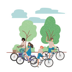 Naklejka premium group of people practicing sport characters