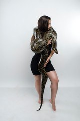 perfect sensual woman and python.