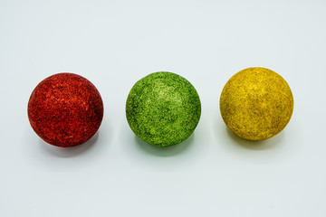 Red, green and gold christmas ball.