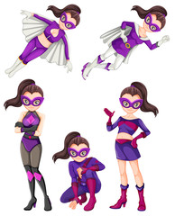 Set of woman superhero