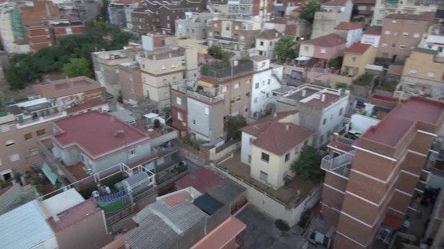Barcelona. Buildings from a Drone. Spain. 4k Video