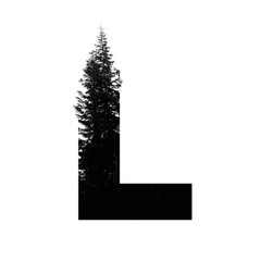 Letter L hipster wilderness font lettering. Outdoor adventure.