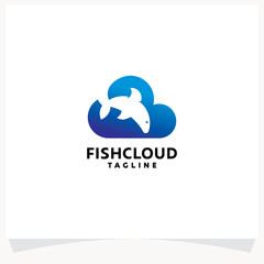 Fish Cloud Logo Designs Template