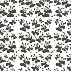 Seamless cute panda wallpaper