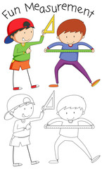 Doodle boy with math tools