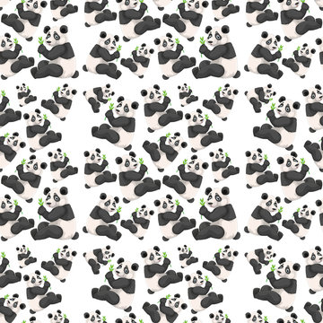 Seamless cute panda wallpaper