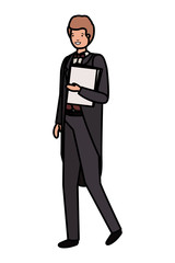 young business man wit book avatar character