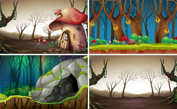Fairy tale forest background