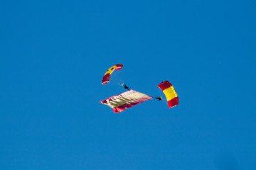 parachutist doing acrobatics