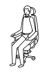 businessman sitting in office chair avatar character