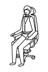 businessman sitting in office chair avatar character