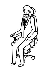 businessman sitting in office chair avatar character