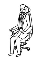 businessman sitting in office chair avatar character