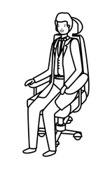 businessman sitting in office chair avatar character