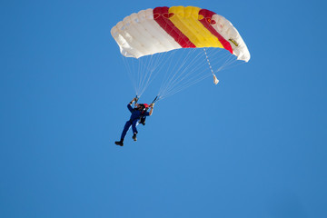parachutist doing acrobatics