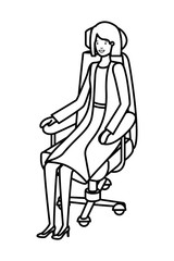 businesswoman sitting in office chair avatar character