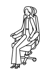 businesswoman sitting in office chair avatar character