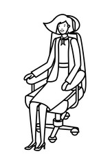 businesswoman sitting in office chair avatar character