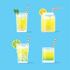 Set of cocktail drinks