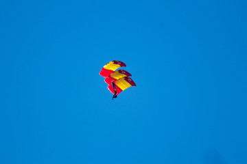 parachutist doing acrobatics