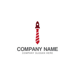 Business rocket tie logo design vector template