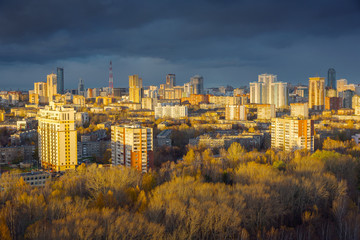 evening view of Yekaterinburg, Russia
