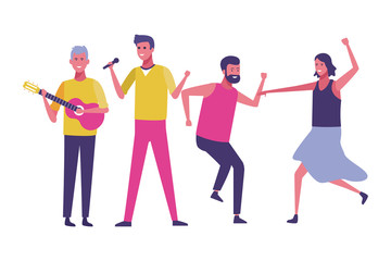 Friends having fun cartoons