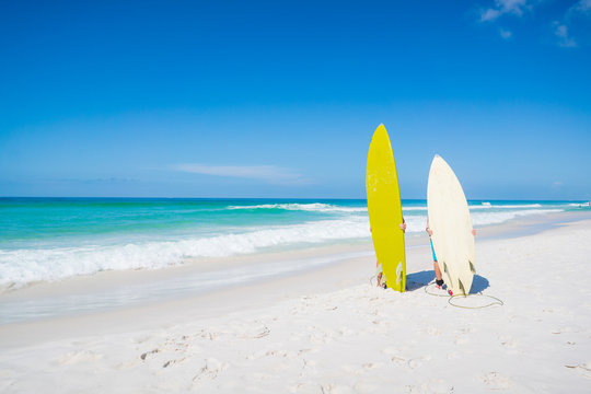 Kids looking for surf on the Emerald Coast
