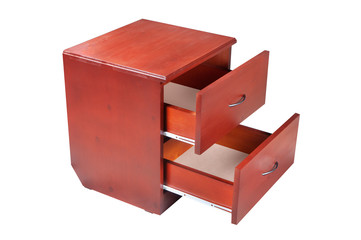Orange nightstand furniture isolated on white background