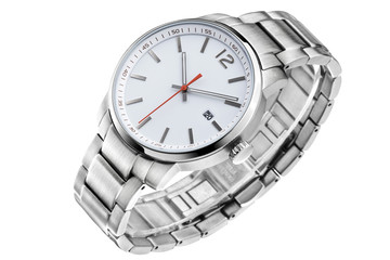 business man watch in white background