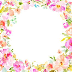 Naklejka na ściany i meble Watercolor Floral Background Frames