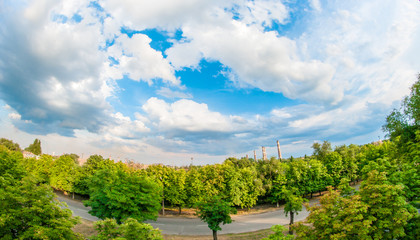 View from the window on the plant Arcelormittal Kryvyi Rih, Ukraine.