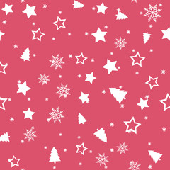 Seamless pattern with Christmas ornaments. Vector