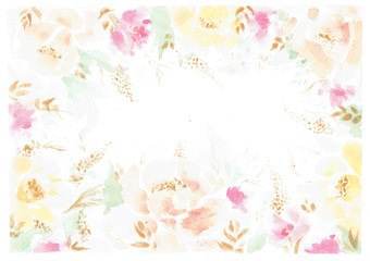aquarelle floral background with flowers 