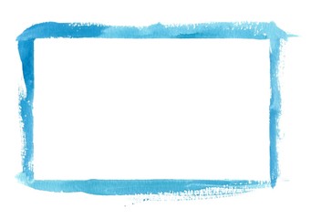 Blue Watercolor Frame Border
