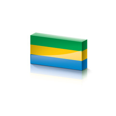 Gabon flag, vector illustration on a white background.