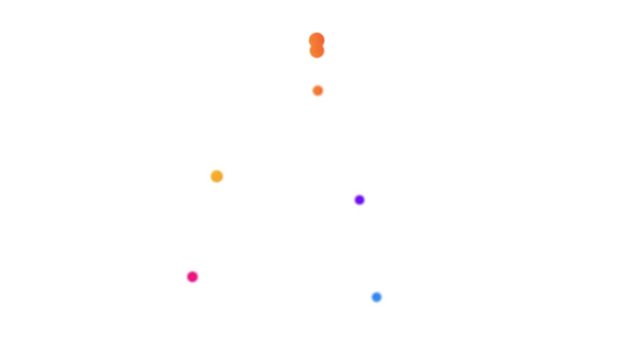 Colorful connected dots geometric shape on a white background. Seamless loop