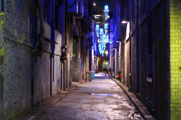 Fototapeta na wymiar Chinatown urban alley in the city