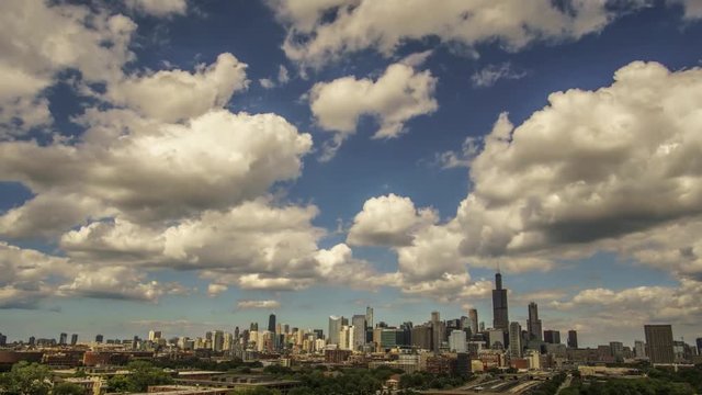 Time Lapse of the Chicago Skyline in the Afternoon (Zoom Out)