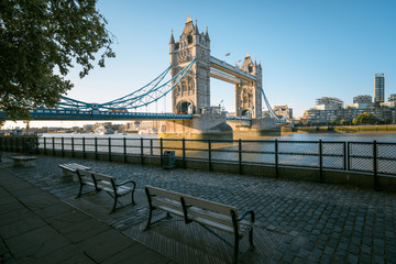 tower bridge in sunny morning London, UK