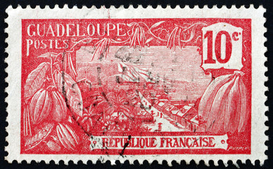Postage stamp France 1905 View of Harbor at Basse-Terre, Guadeloupe